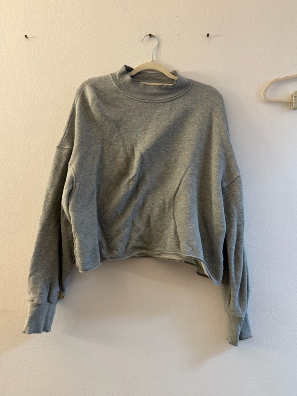 J. Crew Gray Cropped Crewneck Sweatshirt